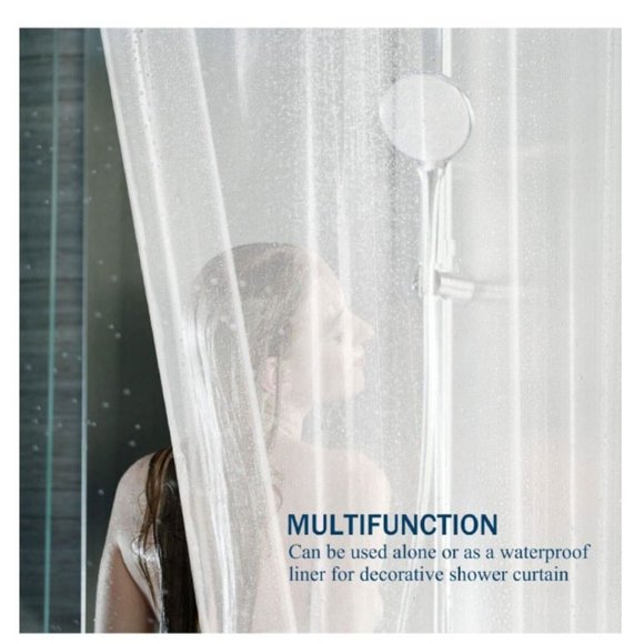 (2 Pack) PVC Vinyl Super Heavyweigt Waterproof Shower Curtain Liner Clear Color - Picture 7 of 9